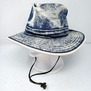 Vintage Hatquarters Henschel Made in USA Blue Acid Wash Denim Hat - Size Medium